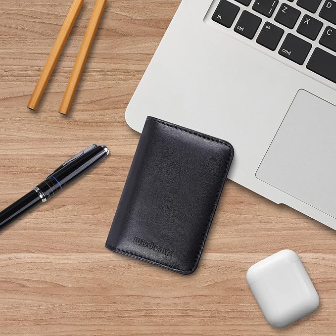 Wisdompro Business Card Holder, 2-Sided PU Leather Folio Name Card Holder - Image 7