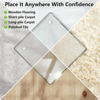 30" x 48" Tempered Glass Chair Mat for Carpet & Hard Floors | 0.19" Thick Tempered Glass, 1000lbs Heavy Duty, Scratch Resistant, Non-Slip, Quiet Rolling, For Carpet&Hard Floors