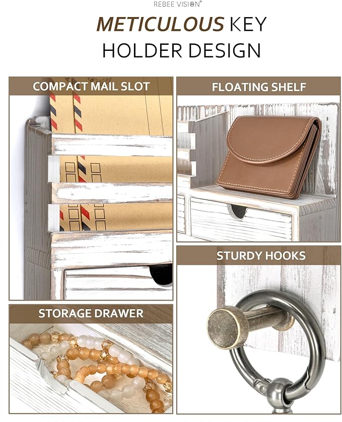 Rebee Vision Farmhouse Key Holder Wall Mount - Image 3