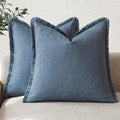Foindtower Set of 2 Decorative Linen Fringe Throw Pillow Covers Cozy Farmhouse by Foindtower