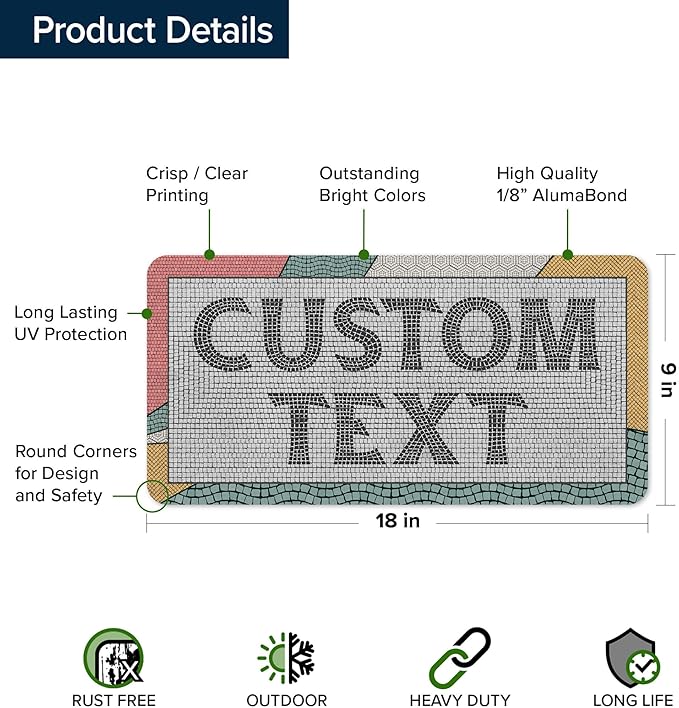 Custom Sign, Custom Street Sign, 11 Font Colors, 13 Font Styles, 4 Hole Options - Image 6