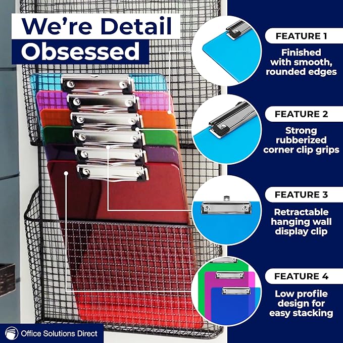 Plastic Clipboards with Low Profile Clip - Image 5
