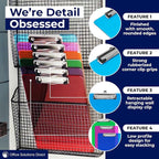 Plastic Clipboards with Low Profile Clip Set of 6-12.5 x 9 Inch Multi Color - Image 6