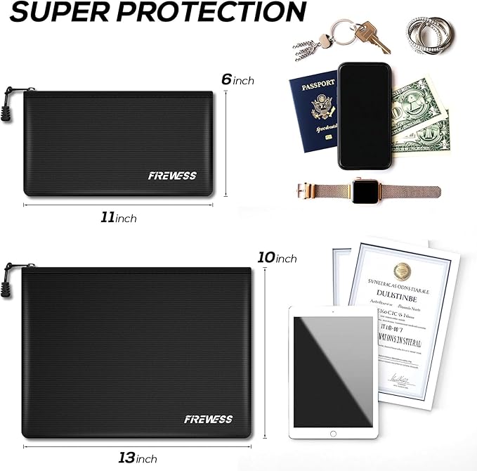 Fireproof Document Bag -2 Pack 13.4"x10" and 11"x6" Non-itchy Fireproof Money - Image 4