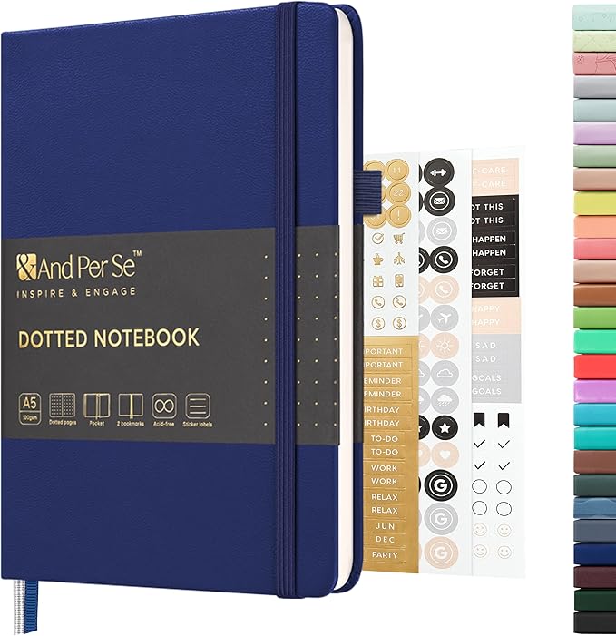 &And Per Se Dotted Journal Notebook, A5 Hardcover Bullet Dotted Journals by AndPerSe
