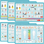 6 Pcs Communication Board for Nonverbal Adults Aphasia Colorful Picture Symbol by Eaasty