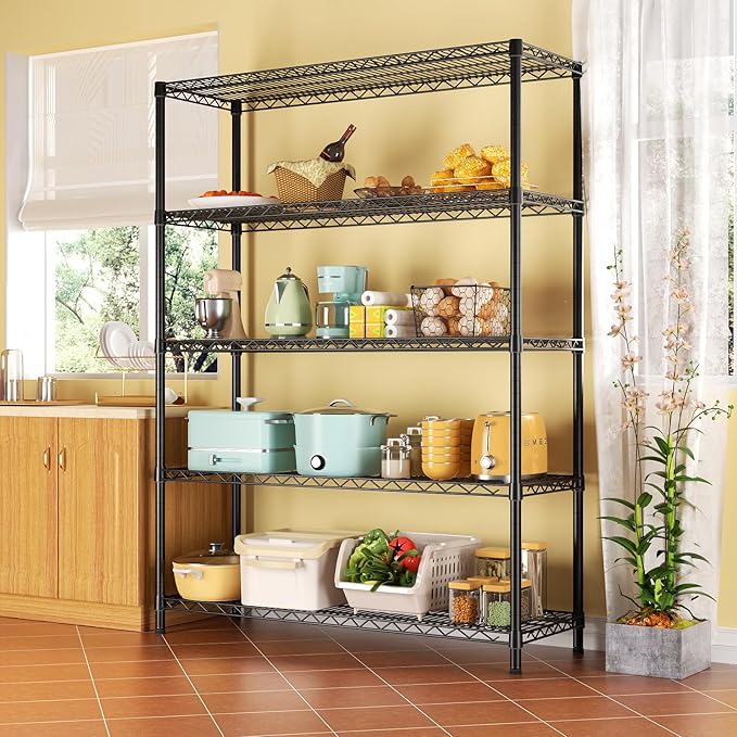 SINGAYE 5 Adjustable Heavy Duty Garage Shelving Wire Shelves Metal Standing - Image 9