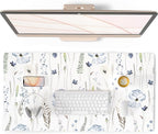 QIYI Large Mouse Pad for Desk, Floral Desk Mat for Desktop, Women Girls Office by QIYI