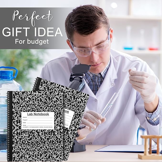 Affrolling 1 Pack Carbonless Lab Notebook Carbon Copy 8.5'' x 11'' 25 Sets of - Image 6