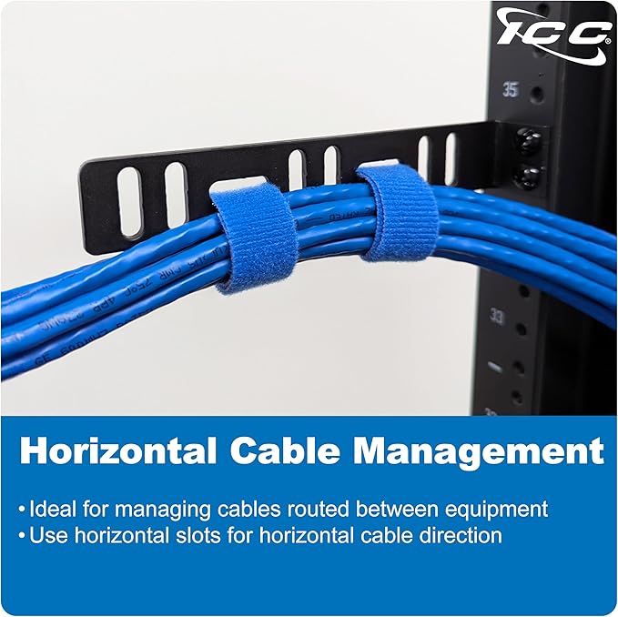 ICC 6” Metal L-Shaped Cable Management Bracket, Vertical/Horizontal, Rack or - Image 4
