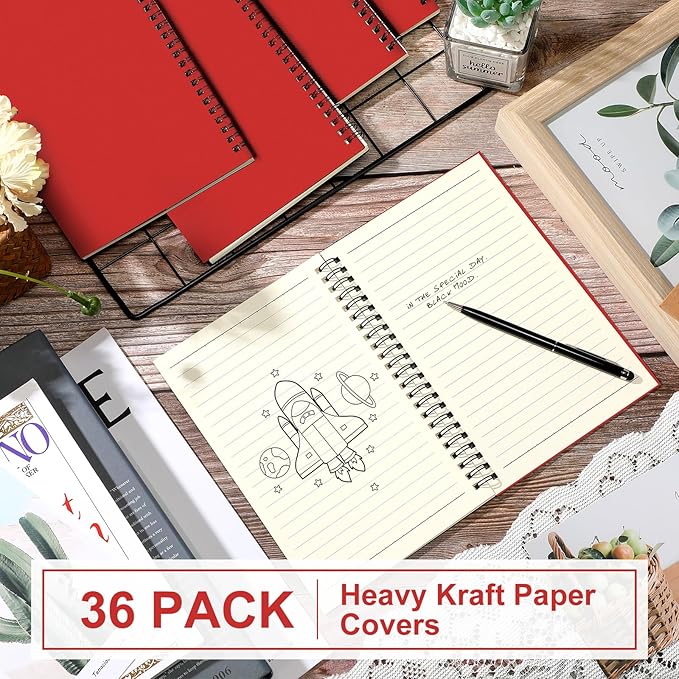 Yahenda 36 Pcs Spiral Notebook Bulk A5 Journal Lined 8.3'' x 5.5'' Writing - Image 3