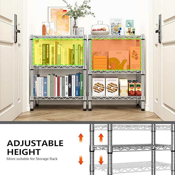 M MZG 750 lbs 3 Tier Shelf Metal Storage Shelves Wire Rack Closet Organizers - Image 6