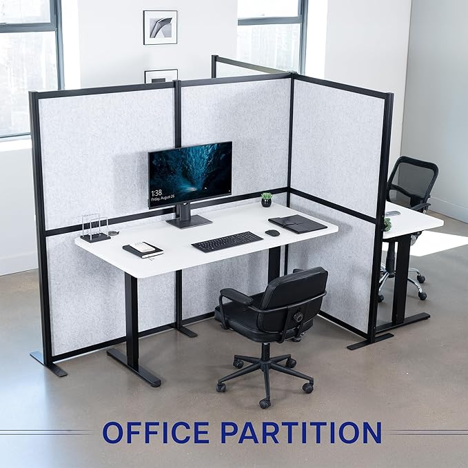 VIVO T-Shape Modular Corner Wall System, 4 Panels, Modern Professional Office - Image 4