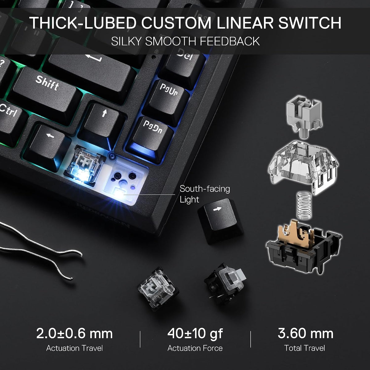 Redragon K687 Wired CNC Gasket Gaming Keyboard, 81 Keys Mechanical Keyboard w...