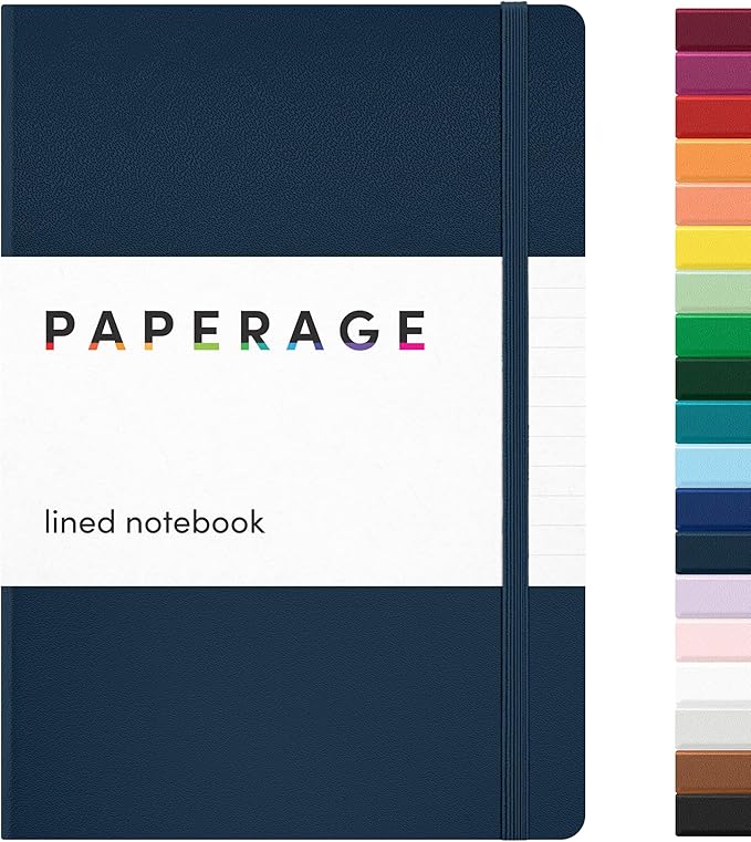 PAPERAGE Lined Journal Notebook, 160 Pages, Medium 5.6 in x 8 in by PAPERAGE