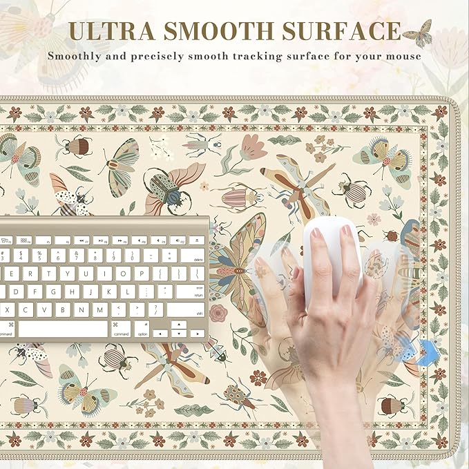 iCasso Beige Large Mouse Pad, Desk Matt - Image 3