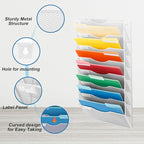 EASEPRES 8 Pocket Mesh Hanging Wall File Organizer, Wall Mounted Mail Paper - Image 3