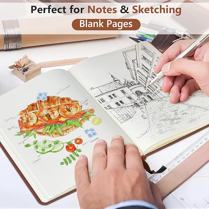 PERCUN Blank Journal Ntebook for Men & Women, 160 Pages Blank Journals for - Image 3