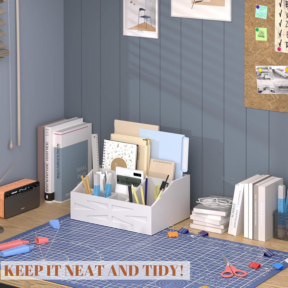 Large Mail Organizer Countertop,Farmhouse Desk and Kitchen Countertop Storage...