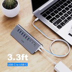 YH6AC Powered USB Hub 10Gbps, intpw 9-Port USB Splitter - Image 8