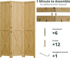 Cozy Castle Wood Room Divider, 3 Panel 66.9 Inch Privacy Screen, Folding Wall - Image 4