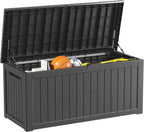 Decksplore 270 Gallon Outdoor Storage Box Waterproof Lockable Resin Deck Box