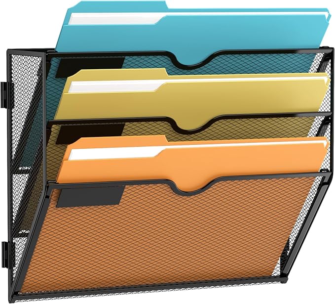 SUPEASY Wall File Organizer Mesh Office Mail Holder, Hanging Wall Organizer by SUPEASY