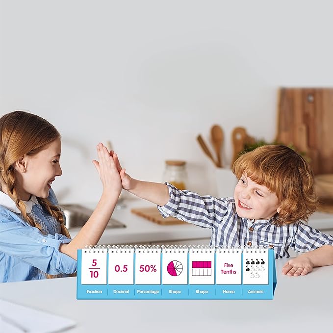Fraction Flip Chart, 161 Double Sided Cards Freestanding Flip Chat - Image 6