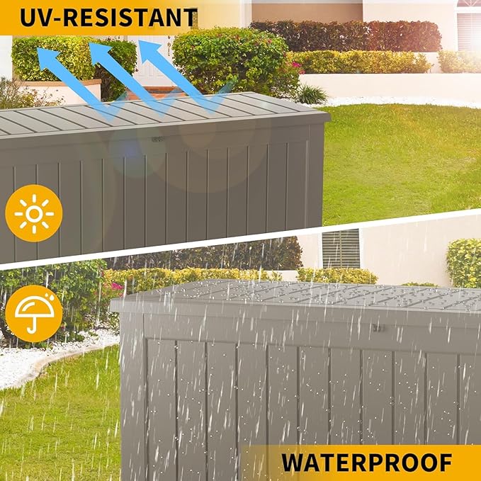 PATIOEASY Outdoor Storage Box 150GAL Waterproof Resin Deck Box, UV-Resistant - Image 4