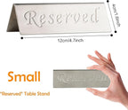 Reserved Sign - Brushed Stainless Steel Free Standing Table Top Compliance Sign - Image 2