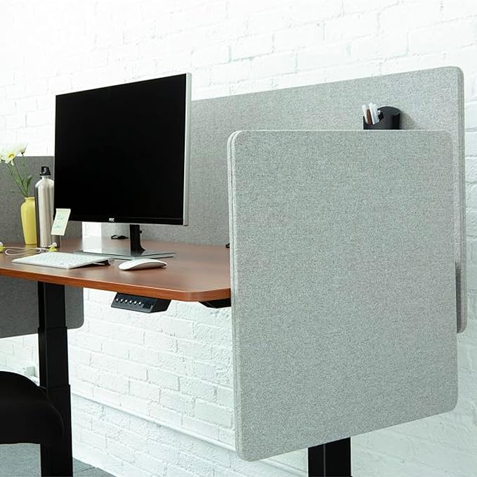 Stand Up Desk Store ReFocus Clamp-on Acoustic Desk Divider Privacy Panel That - Image 3