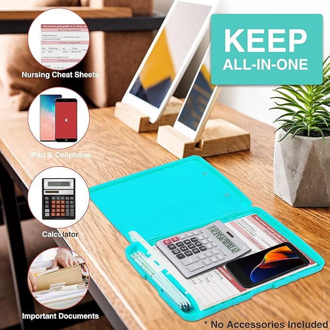 Sooez Clipboard with Storage, High Capacity Nursing Clip Board 8.5 x 11 with - Image 5