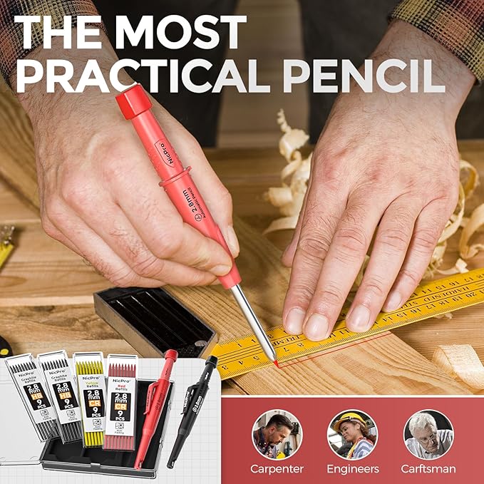 Nicpro 2 Pack Carpenter Pencils - Image 6