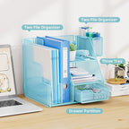 Marbrasse Desk Organizer and Accessories, 3-Tier File Organizer - Image 3