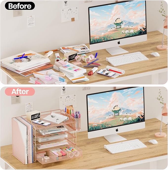 OPNICE Desk Organizer, 5-Tier Paper File Organizer - Image 3