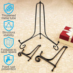 HENABLE 6PCS 3 Size Black Iron Plate Stands - Image 4