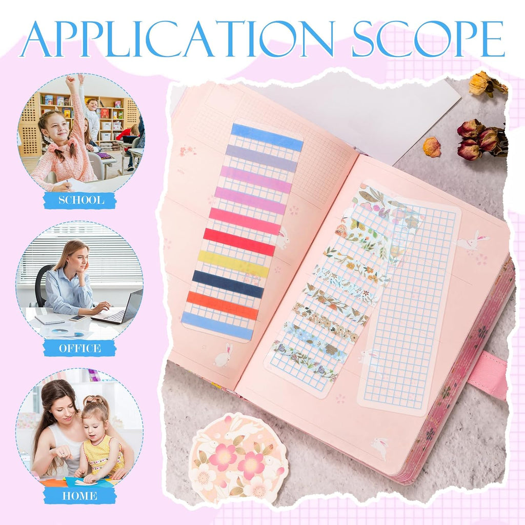 STOBOK 40Pcs PVC Washi Cards Tape Organizer Thick Rounded Corner Plastic Organizer for Scrapbooking DIY Crafts and Journaling Decorative Washi Cards