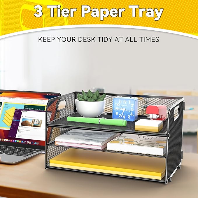 MINDEPOT 3 Tier Paper Organizer Tray - Image 5
