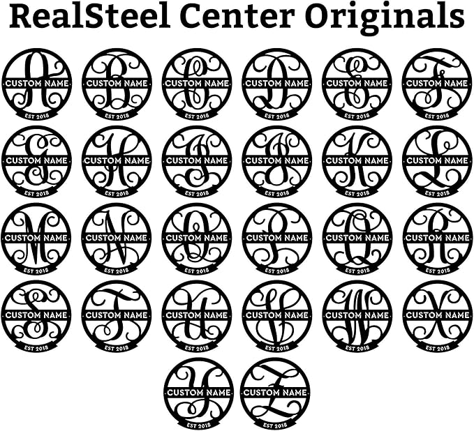 RealSteel Family Name Monogram, Personalized Family Name Metal Sign, Est Year - Image 4