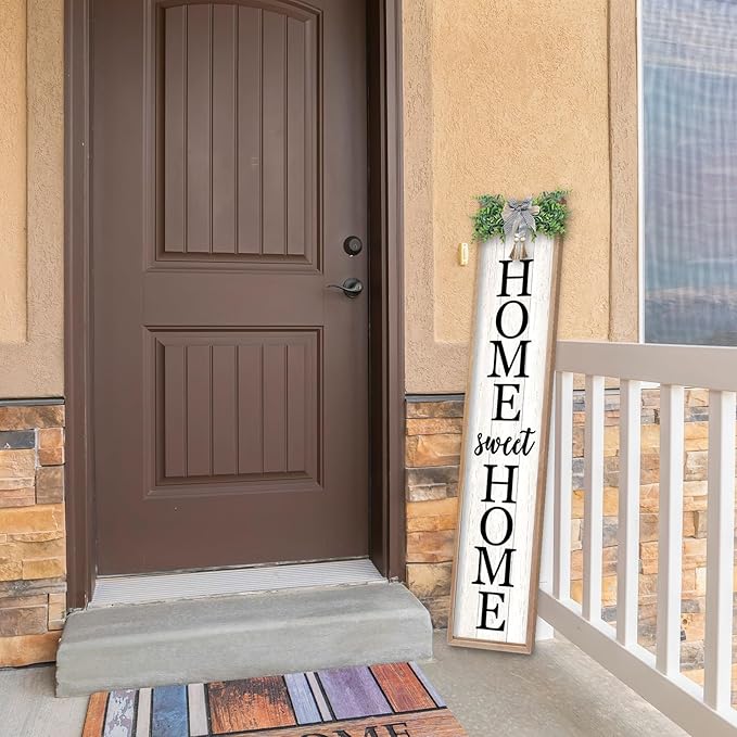 LuZhiQiang Welcome Sign for Front Porch Outdoor Home Sweet Home, Rustic Outside - Image 4
