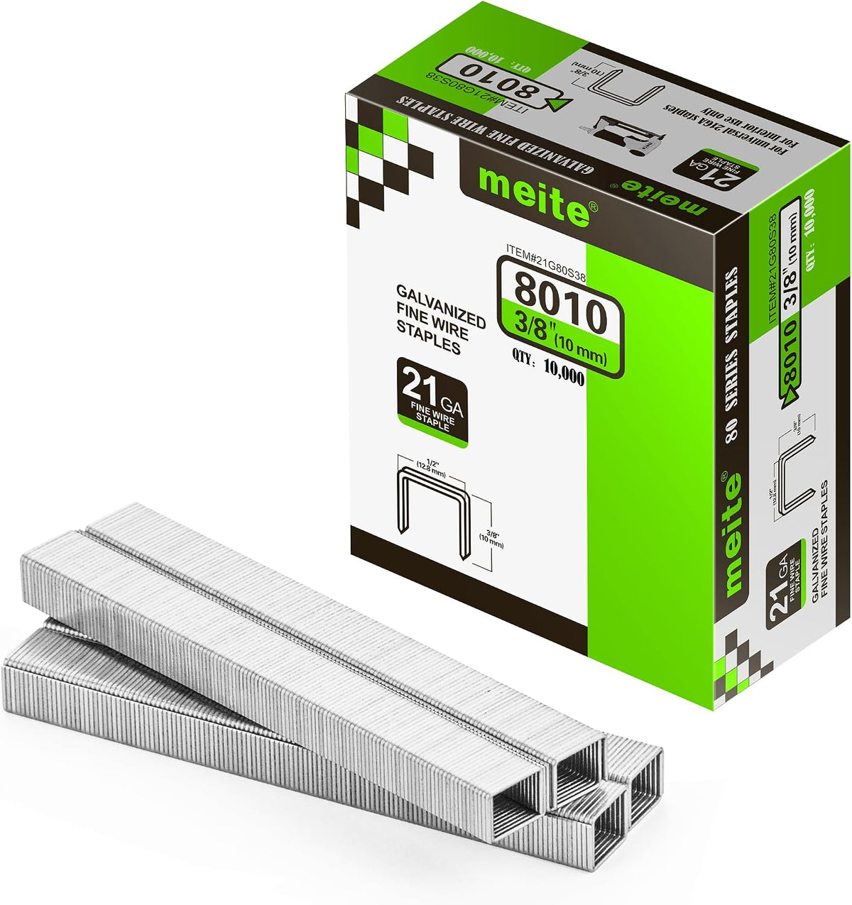 meite 21 Gauge Upholstery Staples, 1/2-Inch Crown