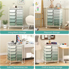 LDAILY 15 Drawer Rolling Storage Cart, Rolling Cart - Image 9