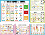 6Pcs Communication Board for Non Verbal Adults Picture Symbol Communication by partygreeting