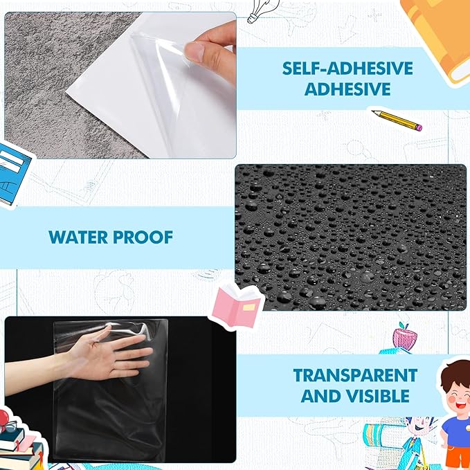 Outus Self Adhesive Shop Ticket Holders Clear Plastic Sleeves Adhesive Pockets - Image 5