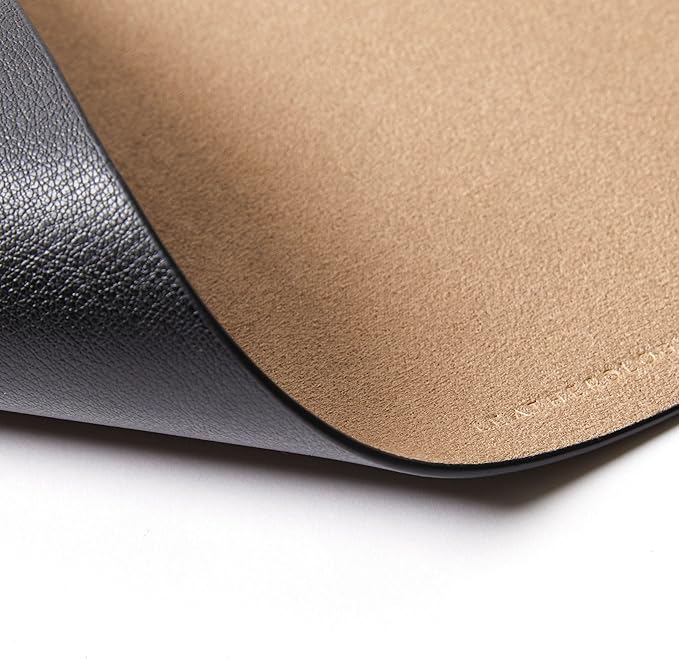 Leatherology Premium Black Full Grain Leather Modern Conference Pad – Slim Desk - Image 2