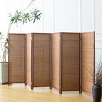 Furnnylane 6 Panel Short Room Divider Screen, Small Bamboo Panel Divider by Furnnylane