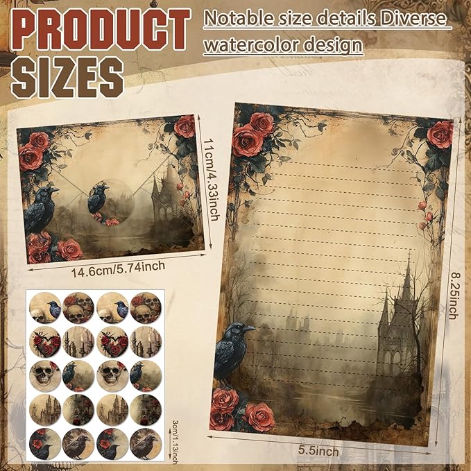 TaoBary 160 Pcs Stationery Paper Set 50 Double Sided Stationery Papers - Image 3