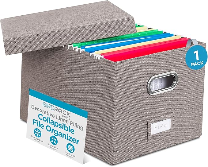 Internet's Best Collapsible File Box Storage Organizer by BIRDROCKHOME