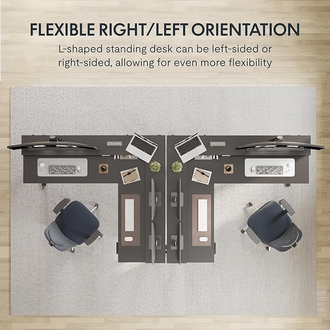 FLEXISPOT 71" Large L Shaped Standing Desk Electric Corner Table - Image 4