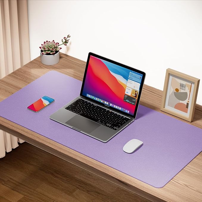 Boutilon Leather Desk Pad Protector, Non-Slip Mouse Pad, Laptop Desk Pad - Image 2